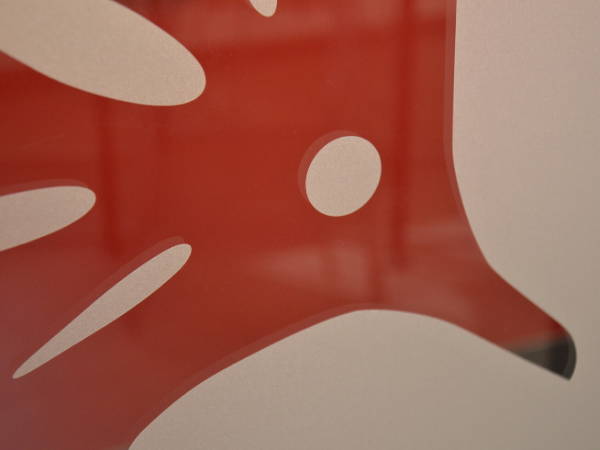 echidna emblem on glass door